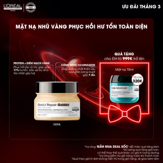 Dầu hấp dưỡng tóc mềm mượt & phục hồi hư tổn toàn diện Absolut Repair Golden 250ml/500ml - Dành cho tóc khô xơ, hư tổn