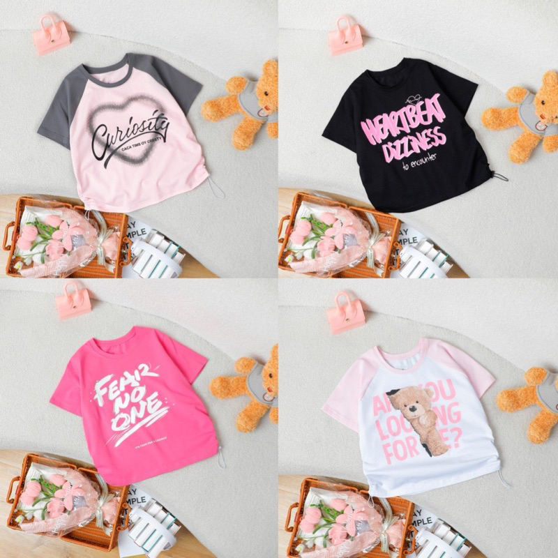 Áo phông cotton cho mẹ và bé gái JANESHOP, Áo phông bé gái size đại 24-60kg