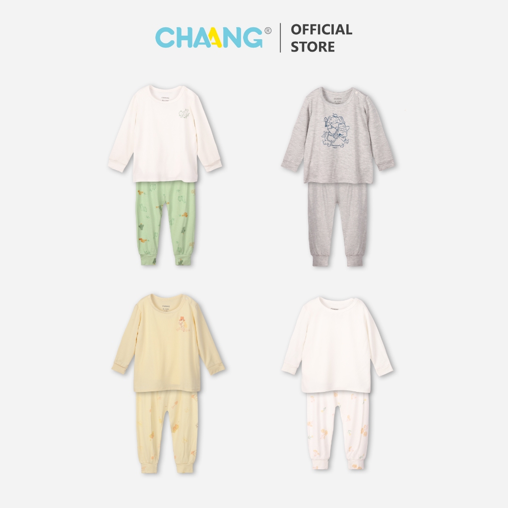 [CHAANG 6M-5Y] Bộ dài cúc vai cho bé gái và bé trai chất liệu mềm mát Treasure Chaang