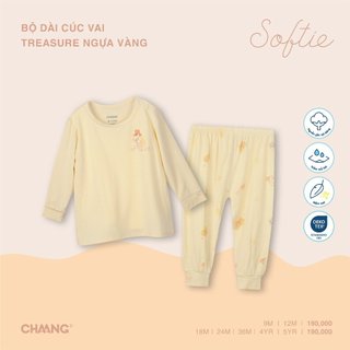 [CHAANG 6M-5Y] Bộ dài cúc vai cho bé gái và bé trai chất liệu mềm mát Treasure Chaang