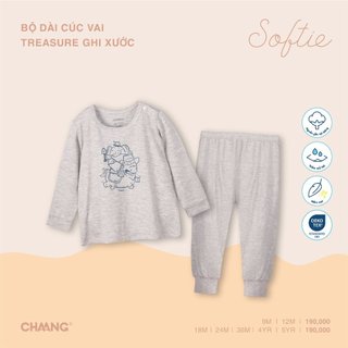 [CHAANG 6M-5Y] Bộ dài cúc vai cho bé gái và bé trai chất liệu mềm mát Treasure Chaang