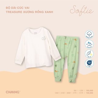 [CHAANG 6M-5Y] Bộ dài cúc vai cho bé gái và bé trai chất liệu mềm mát Treasure Chaang