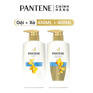 Combo Dầu gội PANTENE Nhật Bản 450ml & dầu xả 400ml dưỡng mềm mượt