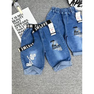 Quần short jean bé trai, quần bò ngố bé trai vải jean mềm co giãn
