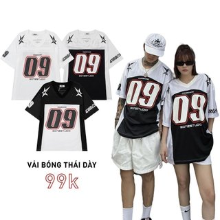 Áo Phông nam nữ Tay Lỡ Số 09 Chất Liệu Cổ Tym Cotton Form Rộng Unisex  siêu đẹp trend 2024