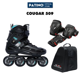 Giày patin người lớn Cougar 509C 2 màu đen/ trắng