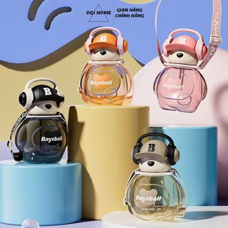 Bình nước gấu Dễ thương Dung tích 680ml Bình nước gấu Cute có dây đeo Bình đựng nước chịu nhiệt tốt Ogi Home - BN01