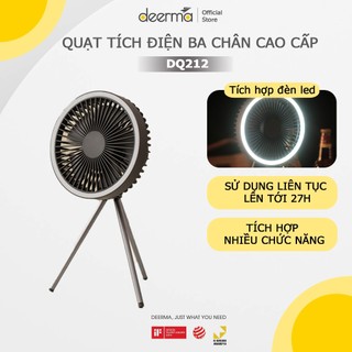 Quạt tích điện đa năng DQ212, quạt để bàn, quạt cầm tay tích hợp đèn led, sạc dự phòng nhỏ gọn tiện lợi