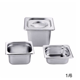 Khay inox 1/6 đựng thực phẩm, đựng topping ( 스텐 밧드 1/6)