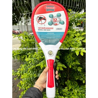 Vợt Muỗi Sunhouse SHE-S600, Chất liệu nhựa ABS, Cấu tạo 3 lớp lưới giúp tiêu diệt muỗi nhanh chóng, Tích hợp đèn Led