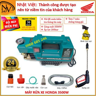 Máy xịt rửa xe cao áp hd 3500w màu xanh rửa xe oto điều hòa