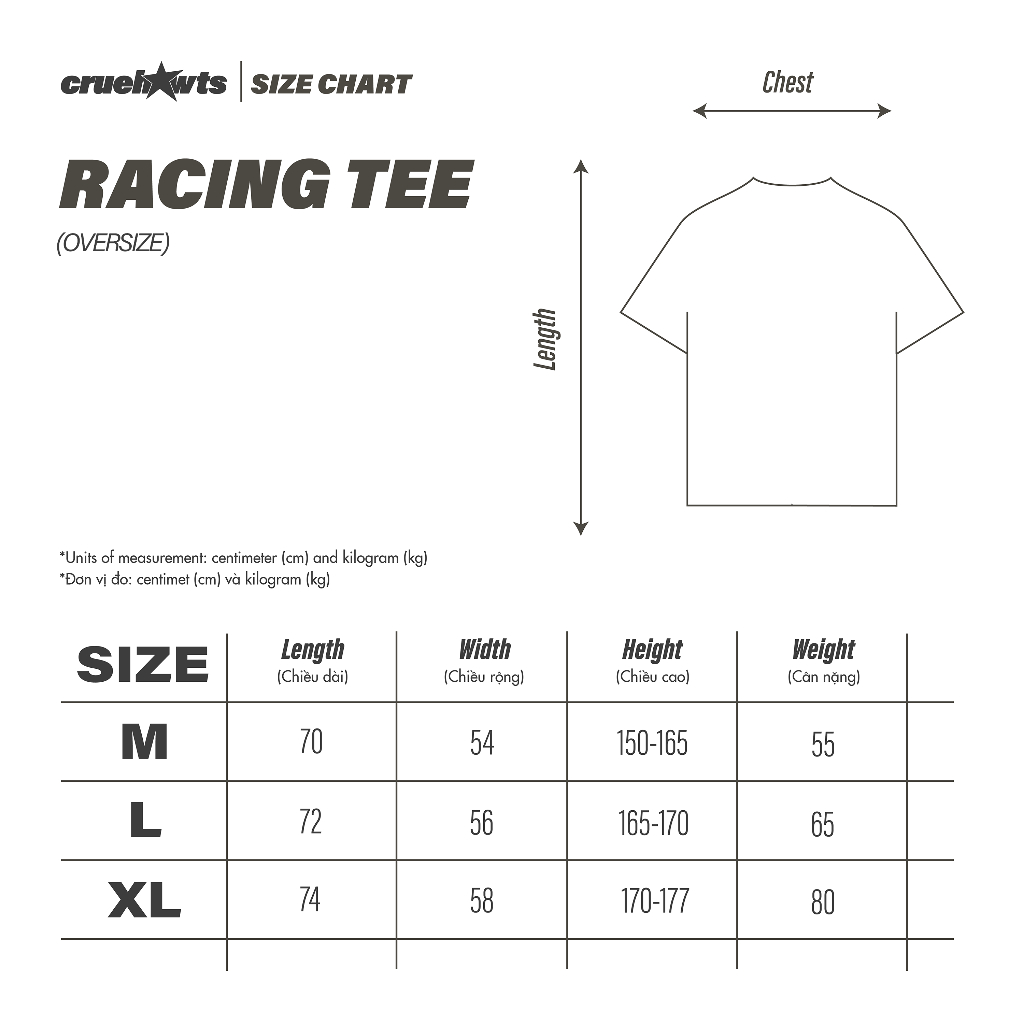 Áo thun Cruehawt Racing Tee/ Oversize CTO01B