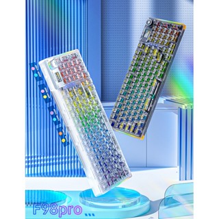  Bàn Phím Cơ Aula Bàn Phím Gaming F98Pro 3 Chế Độ Kết Nối Led RGB 