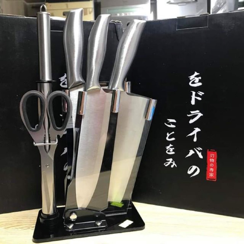 Bộ dao nhà bếp cao cấp -Dao của nhật bản 6 món kèm giá đỡ dựng dao - dụng cụ nhà bếp cao cấp