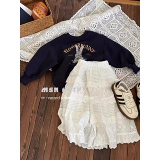 (HÀNG SẴN) Chân váy midi ren trắng phối nhiều tầng xòe dài điệu đà công chúa sang chảnh Hàn Quốc cho bé gái