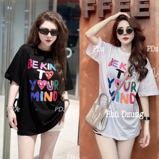 Áo phông giấy chữ sắc màu xinh lắm ạ Hàng QC freesize chất mát 2 màu đen, trắng