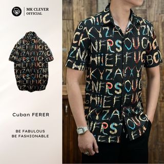 Áo Sơ Mi Cuban nam Ferer Ngắn Tay MK CLEVER Chất liệu lụa mềm mịn, thoáng mát, chống nhăn, form rộng mặc hằng ngày