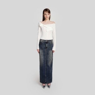 DEAR JOSÉ - Chân váy maxi Marriott vải washed denim xanh