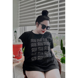 Áo phông suông đính đá Miu