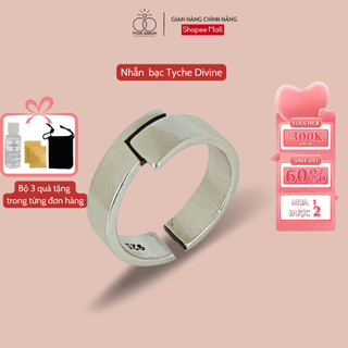 Nhẫn mạ bạc 925 Tyche Divine thiết kế đơn giản, phong cách Ritro thủ công dành cho cả nam và nữ TYCHE JEWELRY