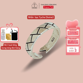 Nhẫn mạ bạc 925 Tyche Divine2 thiết kế đơn giản, phong cách Ritro thủ công dành cho cả nam và nữ TYCHE JEWELRY