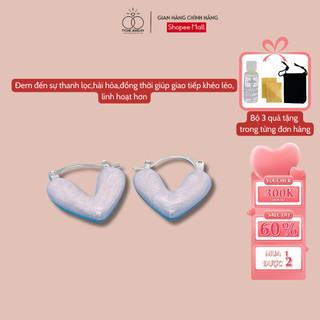 Bông tai bạc 925 mạ vàng Tyche Heart kiểu dáng Hàn Quốc phong cách trẻ trung phù hợp đeo đi học, đi chơi TYCHE JEWELRY