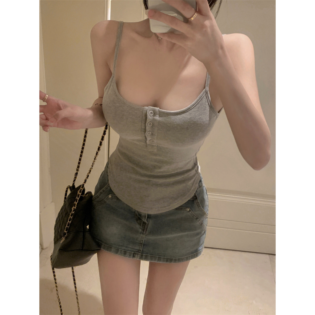 Áo Tank Top Hở Cổ Đáy Cong Quyến Rũ Thời Trang Mùa Hè Cho Nữ hai dây 2 dây entyty pink store pinkstore29 | BigBuy360 - bigbuy360.vn