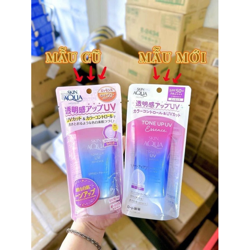 Kem chống nắng nâng tông Rohto Skin Aqua Tone Up UV SPF 50+/PA++++ (màu tím nội địa 80g)