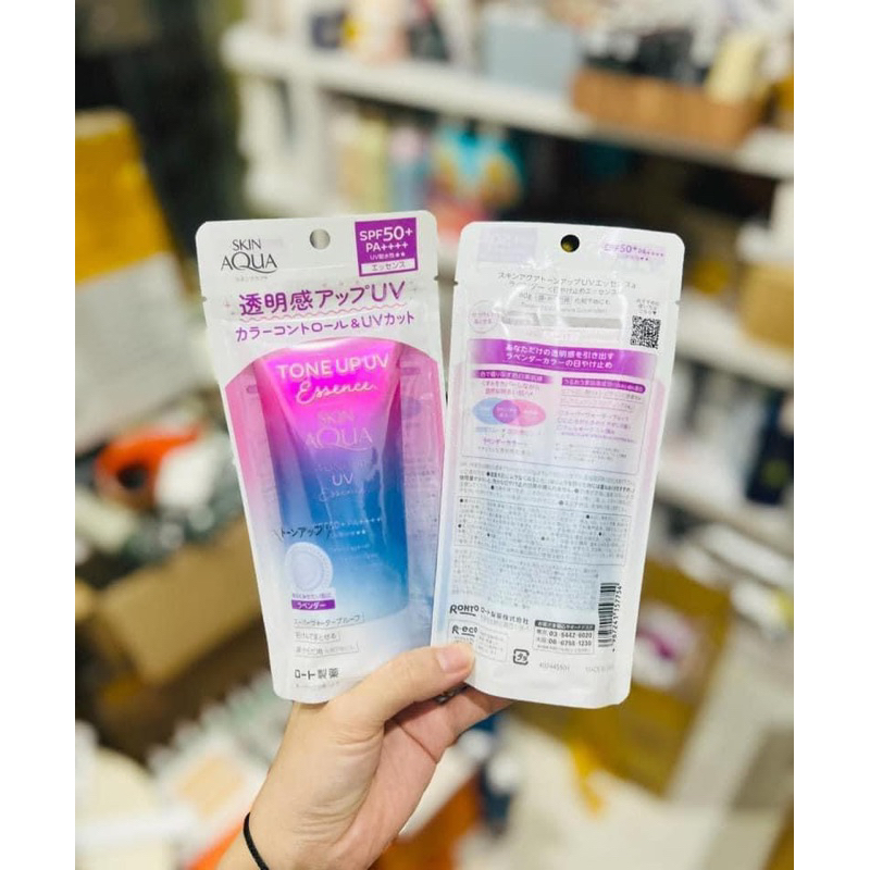 Kem chống nắng nâng tông Rohto Skin Aqua Tone Up UV SPF 50+/PA++++ (màu tím nội địa 80g)