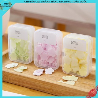 Xà phòng giấy rửa tay du lịch/ xà bông rửa tay dạng miếng bỏ túi tiện lợi hình bông hoa
