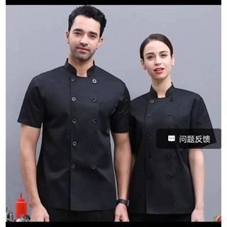 Áo đầu bếp cộc tay đủ size 2 màu Đen ,Trắng