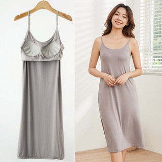 Váy đầm ngủ hai dây, dáng dài mặc nhà, có đệm ngực, chất vải Viscose tự nhiên mềm mại co giãn mặc mát lạnh mã VAV0352