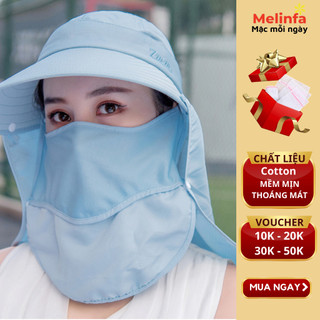  Mũ nón chống nắng nữ, đa năng vành rộng, kèm khẩu trang, chống tia UV, làm vườn, đi biển mã VAM0156
