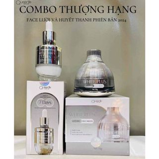 Combo Face Lười Thượng Hạng và Serum Huyết Thanh 7Days Queenie Skin - Dưỡng trắng da, chống lão hóa