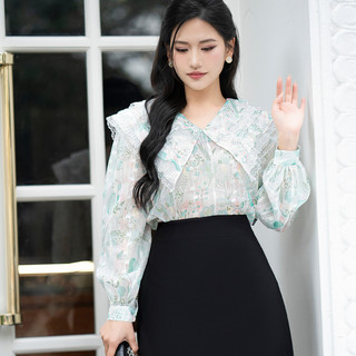 Áo sơ mi nữ RUZA tay dài thiết kế thời trang thanh lịch sang trọng ADF128