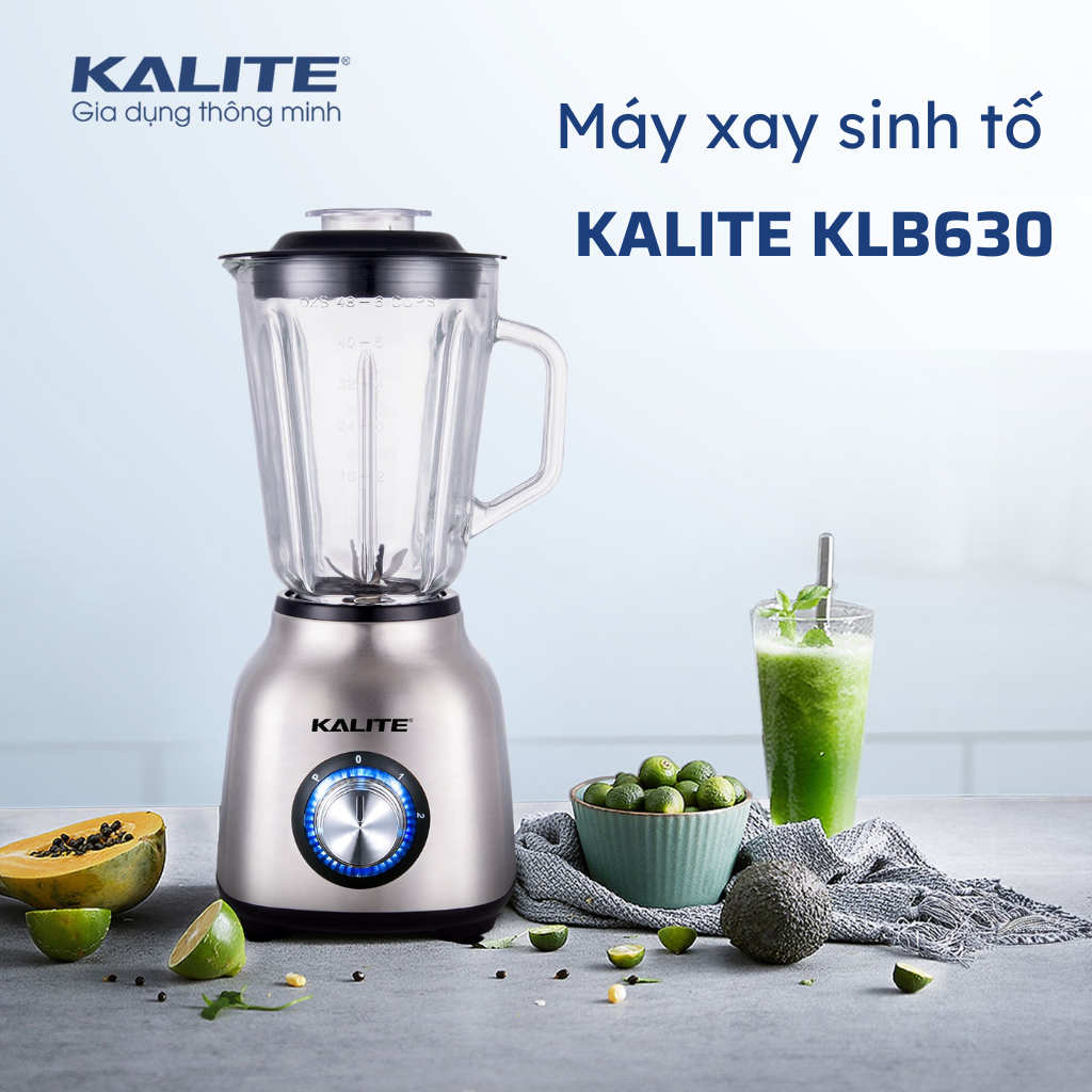 Máy Xay Sinh Tố Kalite KL630, Thiết Kế 6 Lưỡi Dao, 3 Cối Xay Thực Phẩm Khác Nhau, Công Suất 500W, Dung Tích 1,5 Lít.