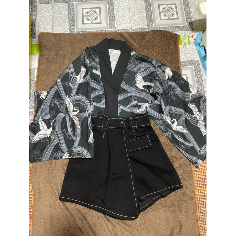 set chân váy kết hợp áo kiểu kimono