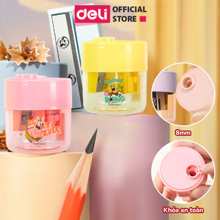 Gọt bút chì chuốt viết chì SpongeBob xinh xắn Deli, Chuốt chì đa năng tiện lợi lưỡi thép sắc bén gọt được nhiều loại chì