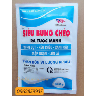 50g phân bón siêu bung chèo, ra tượt mạnh, bung đọt, kéo chèo, ra rễ, xanh cây, mập đọt, lớn lá