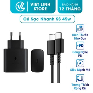 Củ Sạc Nhanh 45w Full Box Công Nghệ Mới Sạc Nhanh 2.0, Sạc Điện Thoại Sạc Nhanh Gấp 2 - 3 Lần - Việt Linh Store
