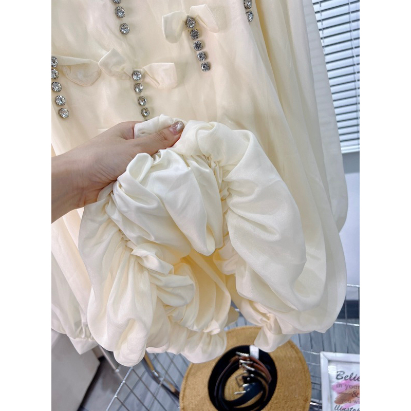 Váy Nữ, Váy Trễ Vai Be Tơ Bồng Đính Đá Hàng 2 Lớp Dáng Bom Phong Ccahs Tiểu Thư Siêu Xinh | BigBuy360 - bigbuy360.vn