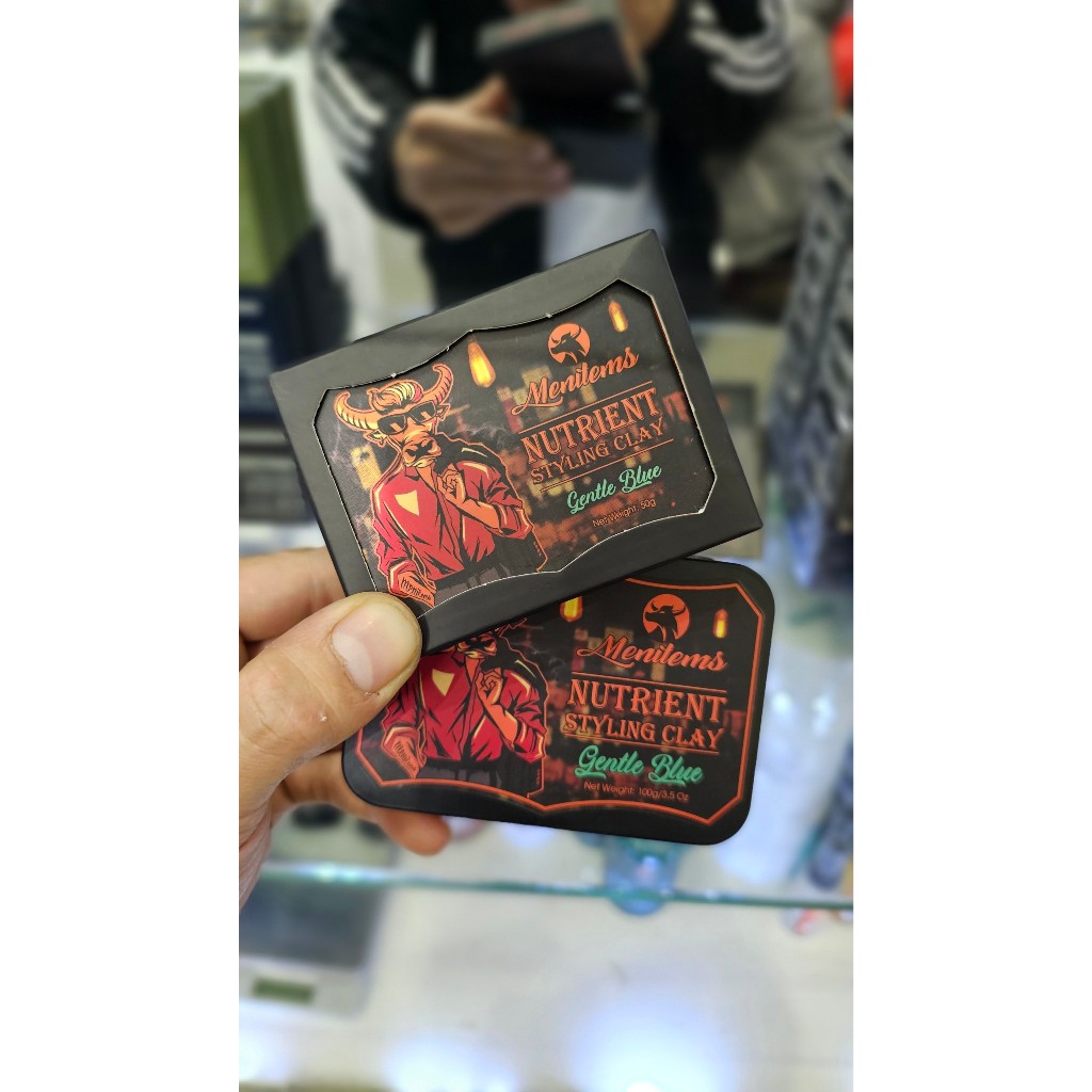 Sáp vuốt tóc Menitems Styling Clay Gentle Blue 100g & 50g - Chính Hãng + Quà Tặng