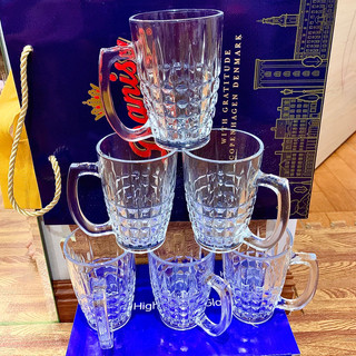 Bộ 6 ly thủy tinh uống bia có quai pcd10007 375ml – cẩm đạt