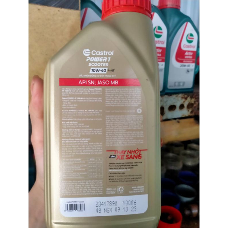 Nhớt xe tay ga CASTROL POWER 1 COOTER 800ml