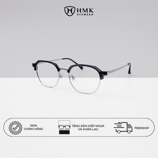 Gọng Kính Nam Nữ Chất Liệu Càng Kim Loại Phối Nhựa HMK Eyewear Dáng Clubmaster Đa Sắc Màu - KL2255