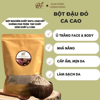 Bột đậu đỏ cacao Đỗ Shop 100% Organic-Tắm ủ trắng,cấp ẩm,tẩy tế bào chết,mịn da