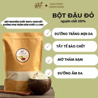 Bột đậu đỏ nguyên chất tắm ủ trắng mịn da dùng cho face, body, tẩy tế bào chết, giảm thâm sạm