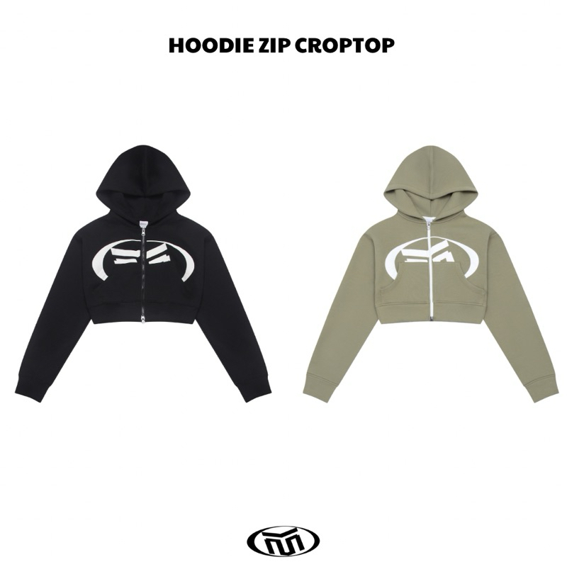 Áo hoodie zip CROPTOP