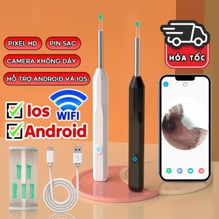 Dụng Cụ Lấy Ráy Tai Có Camera SMCAR,Máy Lấy Ráy Tai Có Đèn Kèm Camera Thông Minh-Kết Nối Điện Thoại Bảo Hành 12 Tháng
