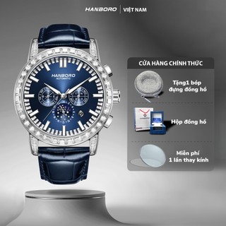 Đồng hồ cơ nam đeo tay hanboro watch 8036 chính hãng | tặng 1 bộ dây da & 1 bóp đựng đồng hồ